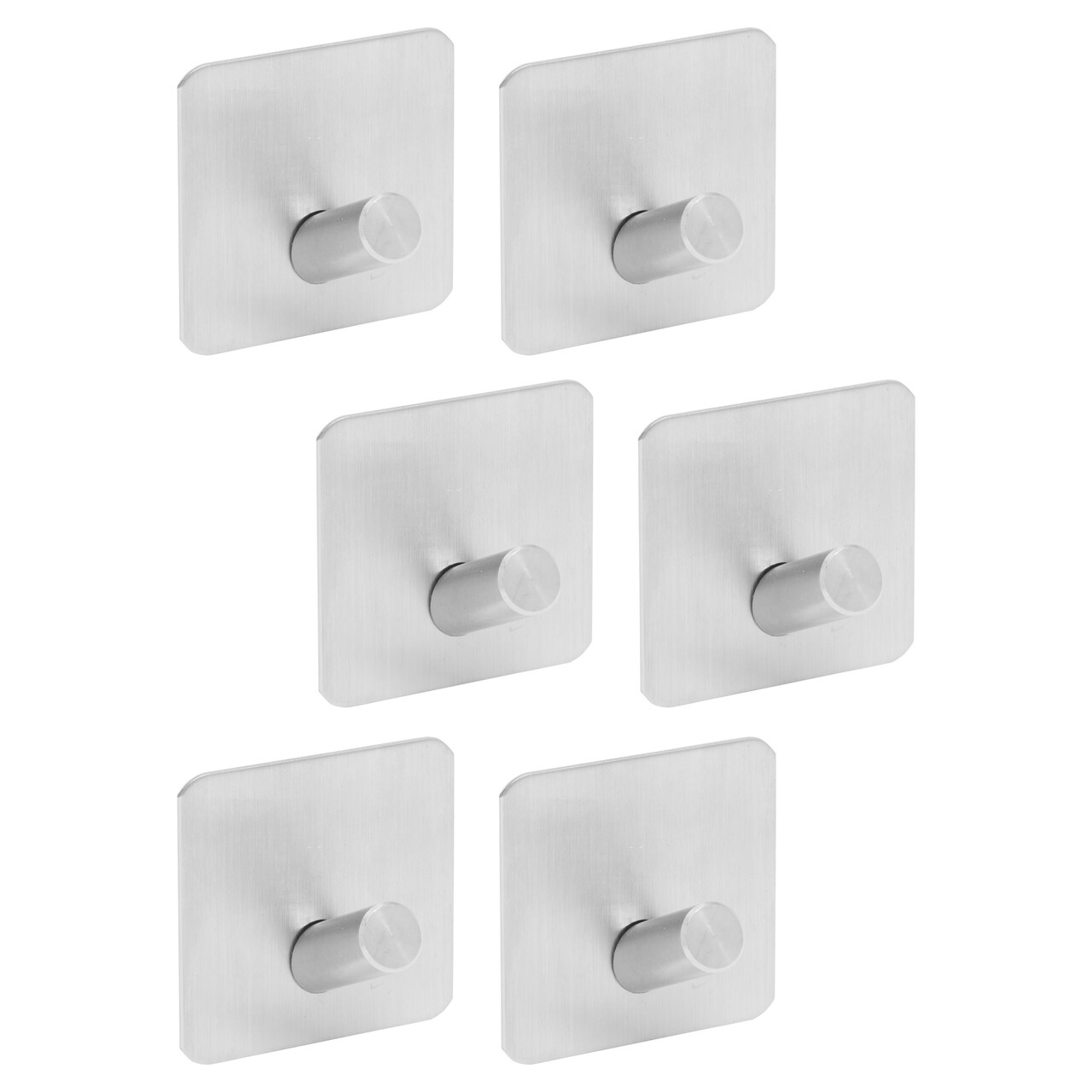 Stainless Steel Heavy Duty Adhesive Wall Hooks for Hanging (1.76 In, 6 Pack)